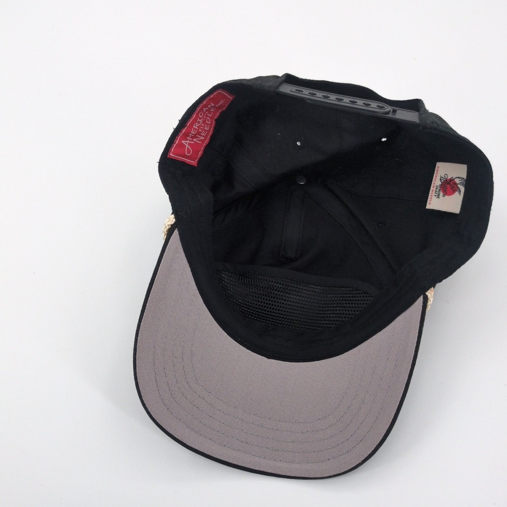 Vintage Miller Genuine Draft Wolves Rope Snapback Hat Black American Needle Beer - Picture 5 of 6